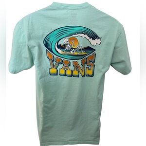 VANS Skeleton Surf Surfer Light Green Tee Shirt Men M Medium